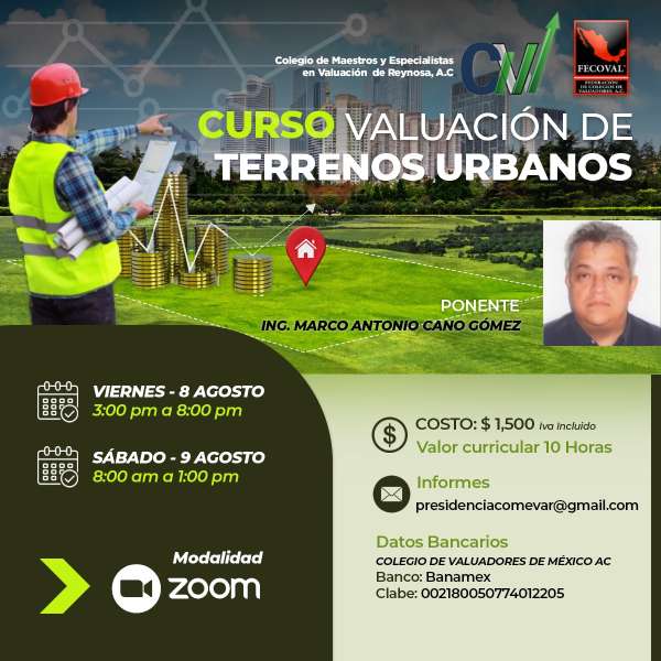 Curso Virtual: "Valuación de Terrenos Urbanos"
